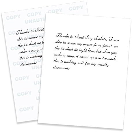 NextDayLabels - 8-1/2 x 11" Multi-Purpose Tamper Resistant UNAUTHORIZED ANTI-COPY Blue Security Paper, (Pack of 100) by NextDayLabels