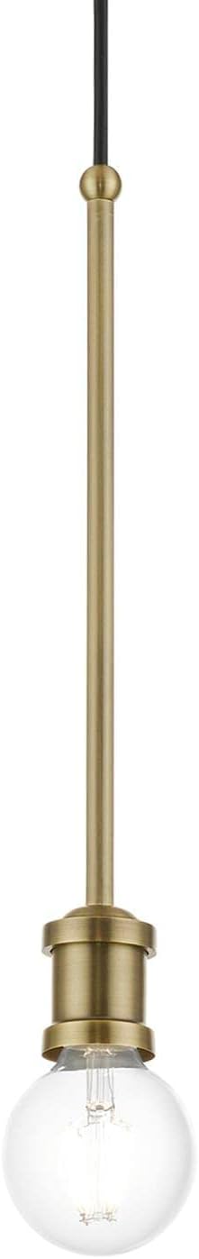 1 (47161-01) Livex Lighting Lansdale Light Pendant in Antique Brass