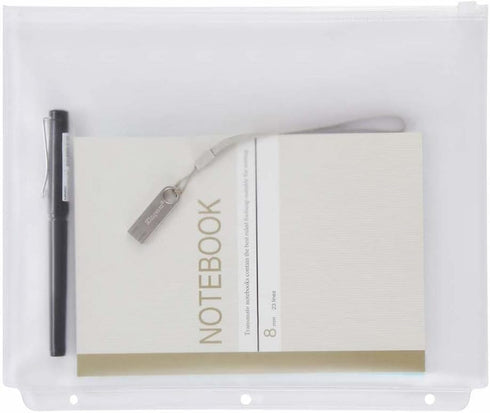 YoeeJob 3 Holes Clear PVC Zipper Binder Pocket Insert Pages, Letter Size, 50 Per Pack for Filing Storage