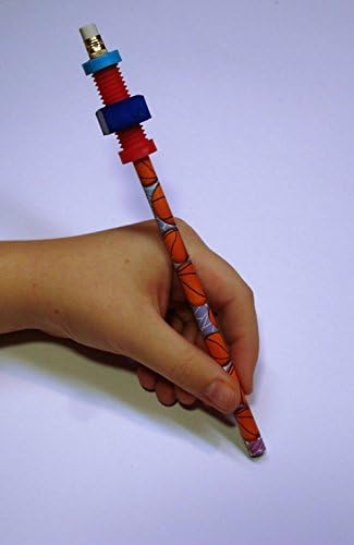 beacon-ridge Fidget Pencil Toppers on Pencil, Set of 6 (3 Wing Nuts and 3 Nuts'n Bolts), Colors Vary by beacon-ridge