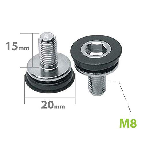 ONIPAX Pack of 6 Bike Hex Crank Arm Bolts 8mm x 15mm