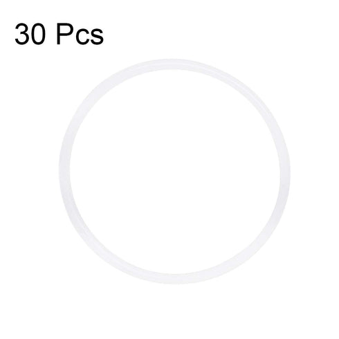 uxcell Silicone O-Rings, 30mm OD 27mm ID 1.5mm Width VMQ Seal Gasket for Pipe Repair, White, Pack of 30