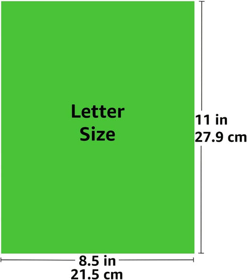 8.5" 11", 20lbs, 100 Colored Bond Paper Bundle x Pages, Green