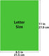 8.5" 11", 20lbs, 100 Colored Bond Paper Bundle x Pages, Green