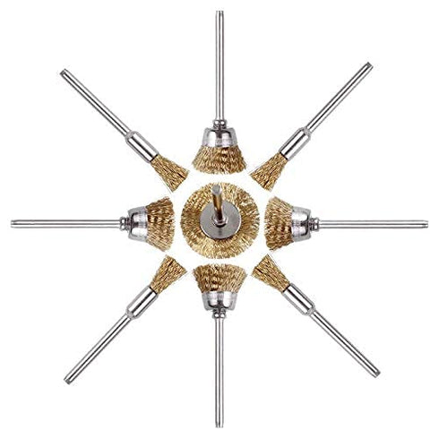90 Pcs Wire Brushes Set, Rocaris Brass Wire Wheels Pen Brushes Kit Accessories for Rotary Tool