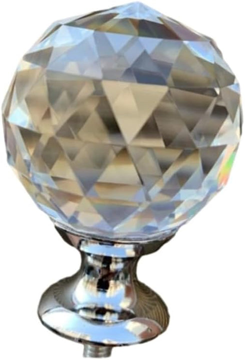 SANCHAKOU 2 20Mm Door Knobs for Wardrobes Pcs Single Hole Gold Silver Base Crystal Ball Wardrobe Drawer Cabinet Bedside