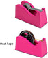 IHOMECOOKER Desktop Tape Dispenser Adhesive Roll Holder with Weighted Nonskid Base (Fits 1" & 3" Core) Rose Red