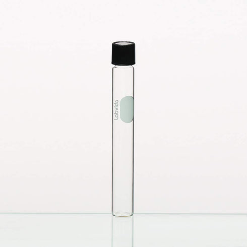 40pcs of Glass Serological Test Tubes with Black Bakelite Screw Caps Silicon Liners, Vol.15ml 16x150mm with Marking Area, Borosilicate Glass Material, Flat Bottom, LVH004