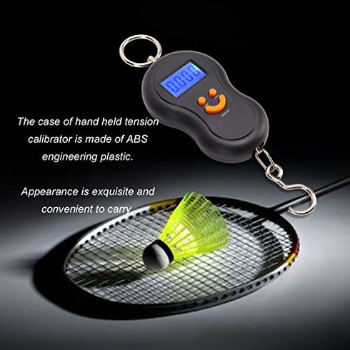 Portable Electronic Tension Calibrator ABS LCD Digital Display Shakeproof Tennis Badminton String Tool Black
