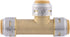 SharkBite Max 3/4 Inch Slip Tee - Push to Connect Brass Plumbing Fitting for Copper and CPVC