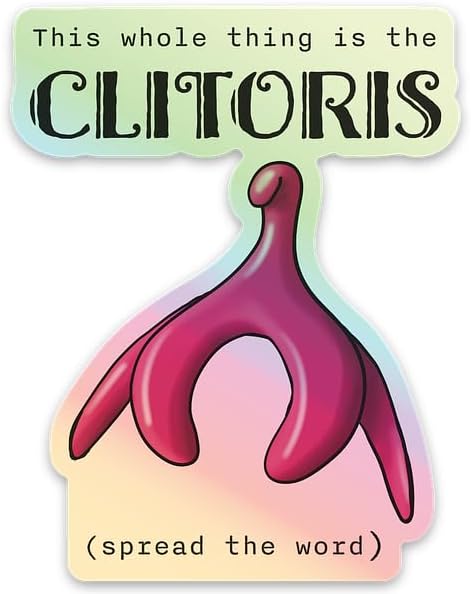 Holographic Clitoris Sticker, Female Reproductive Health Educational Vinyl Decal, Sex Education