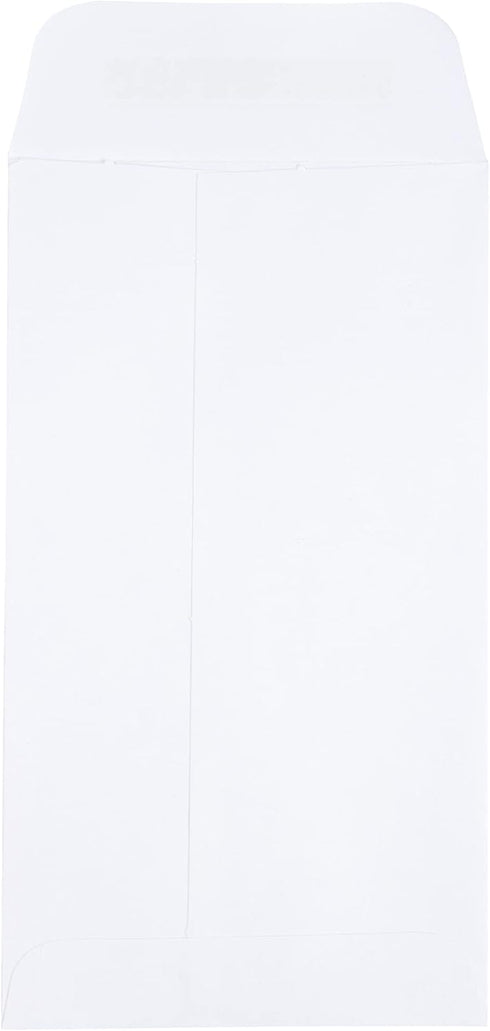 JAM PAPER #6 Coin Business Envelopes - 3 3/8 x 6 - White - 50/Pack with Peel and Seal Closure