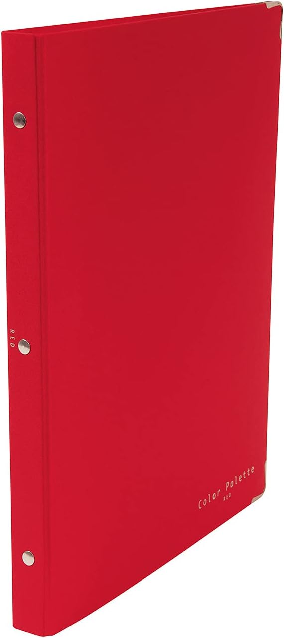 Kokuyo Color Palette Metal Round Ring Binder A4-S, 30 Holes, Up to 100 Sheets, 5 Colorful Tab Dividers, Red