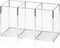 NIUBEE Acrylic Pen Holder, 3 Compartments Clear Pencil Organizer Cup for Desk Accessory Storage