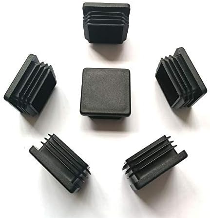 8 Pack Black Plastic Square Plug, 1 1/2 Inch Tubing End Cap, Glide Insert Furniture Finishing Plug