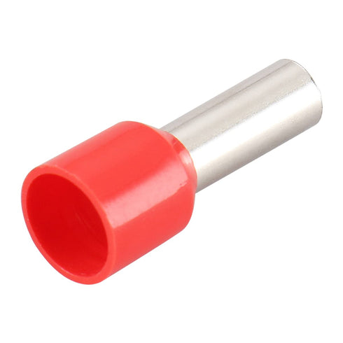 Baomain AWG 8/10.0mm² Wire Copper Crimp Connector, Insulated Ferrule Pin Cord End Terminal, Pack of 100, Red
