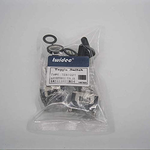 Twidec 3Pcs Heavy Duty Rocker Toggle Switch ON Off 2 Pin 16A 250V AC SPST with Waterproof Boot Cap Cover Ten-1021-B101