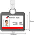 Badge Holder Silicone Horizontal ID Badge Card Holder with Lanyard Neck Strap, Heavy Duty for Offices Supplies (Grey)