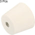 MECCANIXITY Rubber Tapered Plug, 28mm to 37mm, with Hole for Test Tubes, White, 3 Pieces