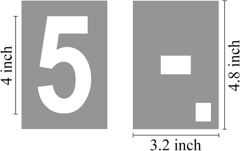 4 Inch Large Number Stencils for Painting, 11 Pack Templates for Curb Address, Cakes, Cookies, Crafts, Reusable Stencils