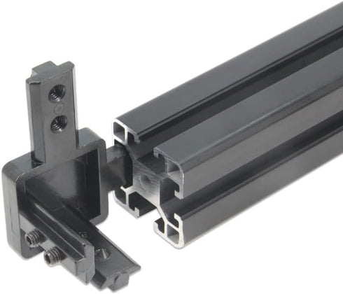 Zeberoxyz 4PCS Black 4040 Series 3-Way End Corner Bracket with M6 Screws for 8mm Slot T-Shape Aluminum Extrusion Profile