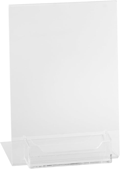 Dazzling Displays Clear Acrylic Slanted Sign Holder 8.5 x 11 - Premium Slanted Picture Frame for Office, Retail,