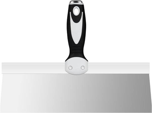 Mister Rui 12" Drywall Taping Knife - Stainless Steel Blade with Soft Grip Handle for Plastering and Skimming