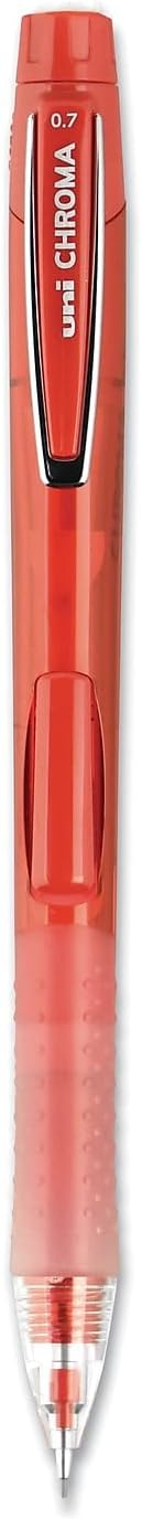 uni-ball CHROMA Mechanical Pencil, 0.7mm, HB #2, Red Barrel, 12 Count