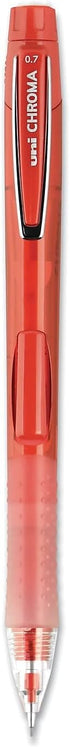 uni-ball CHROMA Mechanical Pencil, 0.7mm, HB #2, Red Barrel, 12 Count