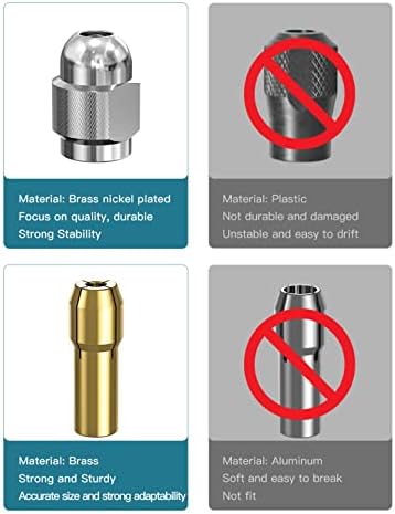 Dremel Collet Set, 10Pcs Replacement 4485 Brass Quick Change Rotary Drill Nut Tool Set (1/8" x 2, 3/32" x 2, 1/16" x 2,