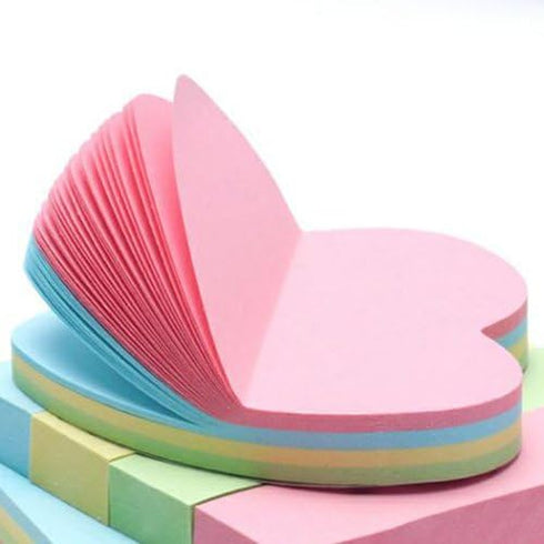 LGEGE 8 Pads Heart Shaped Note Pad, Self-Sticky Memo Pad, Adhesive Paper Post Notes