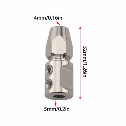 Ruiwaer 4x5mm Model Electric Boat Drive Shaft Connection Latch Silver Positive Flexible Collet Coupling CNC Motor Shaft