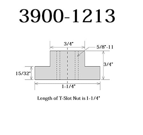 HHIP 3/4" 5/8-11 T-Slot Nut (3900-1213)