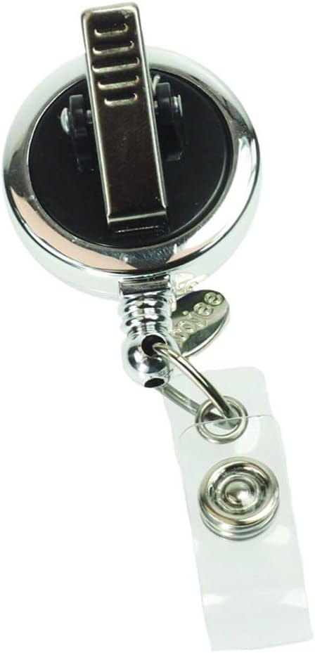 Retractable Badge Holder 32" Fashionable Badge Reel for Office Workers, Teachers, Nurses, Razzle Dazzle Purple