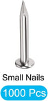 Small Nails (1.2x10mm) 500pcs, Tiny Carbon Steel Hardware Nails for Household Woodworking, Silver Tone