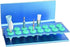 3Pcs Lab Bur Holder Block, Aluminum Autoclavable Box with 16 Holes and Silicone Cover, Blue