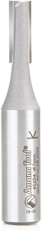 Amana Tool 45254 Carbide Tipped Straight Plunge High Production Router Bit, 7mm D x 3/4 CH x 1/2 SHK x 2-3/4 Inch