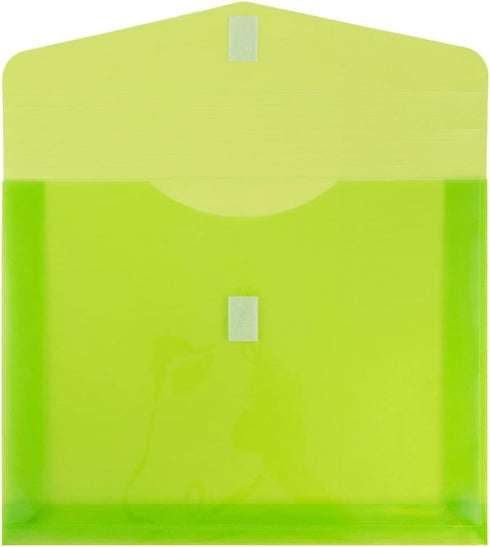 JAM PAPER Plastic Expansion Envelopes - 9 3/4 x 13 with 2 Inch Expansion, Assorted Colors, 6/Pack