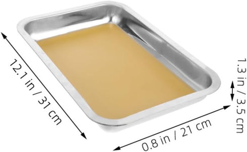 2pcs HANABASS Stainless Steel Dissection Kit Wax-Lined Tray Anatomical Specimen Tray for Science Education