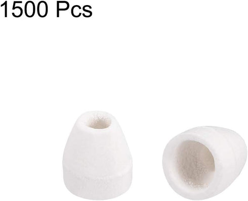 uxcell 1500pcs Ceramic Electrical Insulator, 2mm Dia Tapered Porcelain Tube Beads, High Temperature Max 1000C