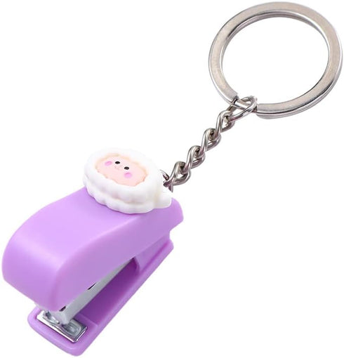Leadigol Cute Mini Stapler with Keychain - Macaron Color Animal Stapler for School Office