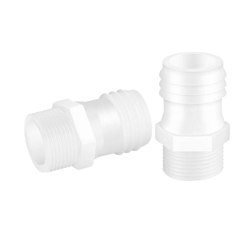 Quickun 3/4" Barb to 1/2" Male Thread Plastic Hose Barb Fitting, White Adapter Union Fitting (Pack of 5)