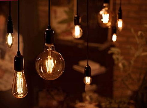 SD LUX G25 Vintage Globe Light Bulbs, 6 Pack, 8W Dimmable, 1000LM (100W Equivalent), E26 Base, 2700K Warm White