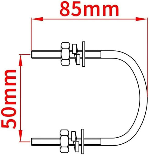 Chaowei U Bolts, 2 pcs Magnetic Stainless Steel Hardware for Outdoor WiFi Antenna Mounting Bracket, 4G LTE, Ham Radio