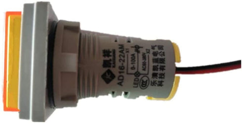 Red Digital Display AC Current Indicator, 22mm Square Head LED Current Tester 0~100A Ammeter Monitor
