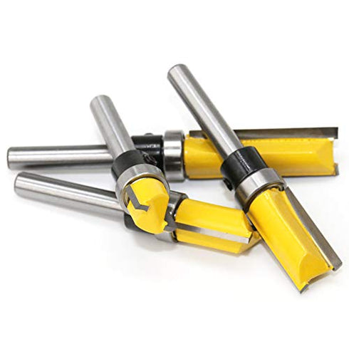 4Pcs Pattern Flush Trim Router Bit Set, 1/4 inch Shank Template Router Bits by CHoiKWong (1/2 inch Cutting Diameter)