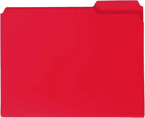 Smead Poly File Folder - 1/3-Cut Tab, Letter Size, Red - 24 per Box