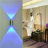 UCCKEYI 2W 125x48mm, 50,000hr Aluminum Double-Headed LED Wall Sconce Lamp, Blue Light, Lifespan, for Porch Bedroom