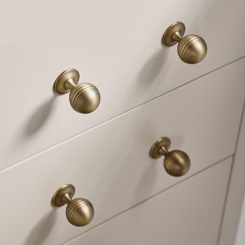 SANCHAKOU 2 Pack Gold Cabinet Knobs Bedside Table Bronze Wardrobe Round Handle Shoe Cabinet Cabinet Brass Drawer Handle