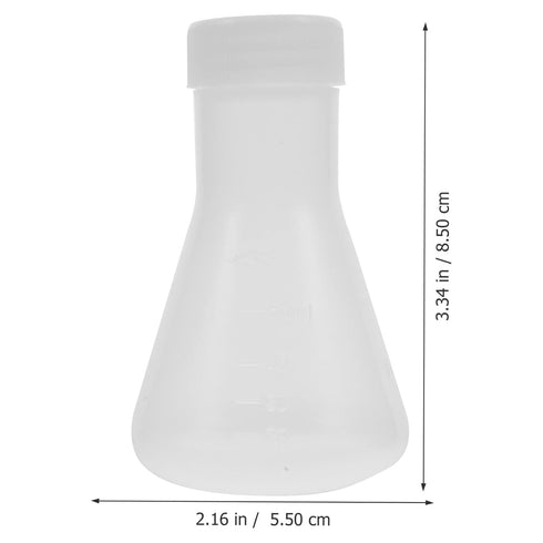 Hemobllo 50ML Plastic Conical Flask Set with Screw Caps and Clear Scale, Laboratory Supplies (10PCS)